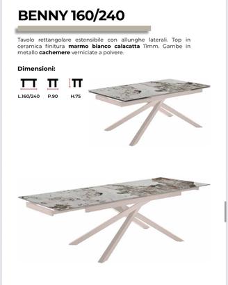 Tavoli allungabili effetto marmo