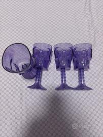 Set 4 calici di Halloween a forma di teschio/Viola