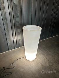 Vaso luminoso ILIE bianco gloss con doppia parete
