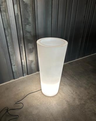 Vaso luminoso ILIE bianco gloss con doppia parete