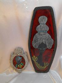 Due piastre da parete anni 60 in ceramica di San M