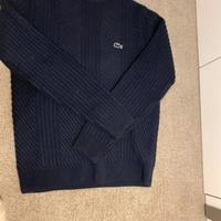 Maglia Lacoste uomo lana merino extrafine blu nuov