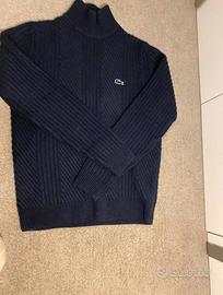 Maglia Lacoste uomo lana merino extrafine blu nuov