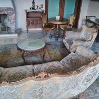 SalottoRinascimentoVeneziano 5p. velluto damascato