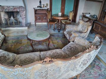 SalottoRinascimentoVeneziano 5p. velluto damascato