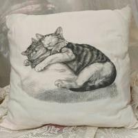 Cuscino arredo con stampa di gatti, nuovo, vintage