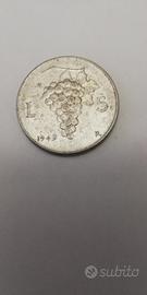 Moneta Italiana da 5 lire, uva-testa