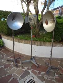 N° 3 lampade da studio fotografico vintage