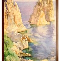 Capri I Faraglioni Stampa con cornice cm 33x48