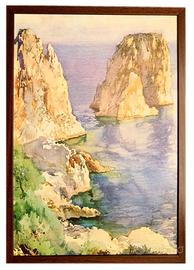 Capri I Faraglioni Stampa con cornice cm 33x48