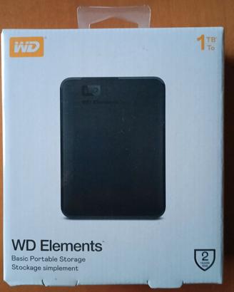 Hard Disk esterno WD Elements USB 3 nuovo 1TB