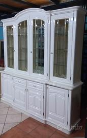 credenza/ cristalliera 4 ante in legno massello