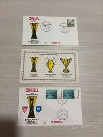 Cartolina e 2 buste affran Napoli vince coppa Uefa