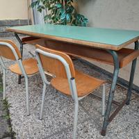 ARREDAMENTO SCOLASTICO VINTAGE BANCO SCUOLA ASILO 