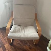 Poltrona ikea imbottita beige/corda