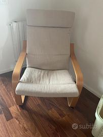 Poltrona ikea imbottita beige/corda