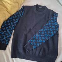Maglione Louis Vuitton Monogram Maniche Blu (S)