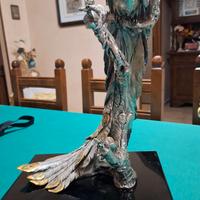 Statua metallo Pavone di A. Belcari