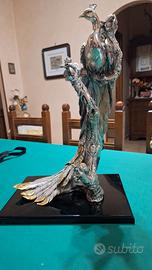 Statua metallo Pavone di A. Belcari