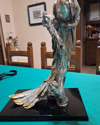 Statua metallo Pavone di A. Belcari