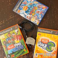 Tris giochi Eye Toy Play + videocamera PS2