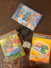 Tris giochi Eye Toy Play + videocamera PS2
