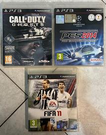 3 Giochi PS3 COD Ghosts PES FIFA 11