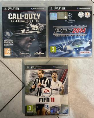 3 Giochi PS3 COD Ghosts PES FIFA 11