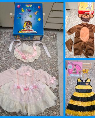 3 COSTUMI DI CARNEVALE BAMBINE ECC. FUORIGROTTA.