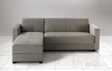 Divano letto angolare con penisola.