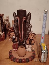 Portacandele terracotta artigianato Peru' cm. 15