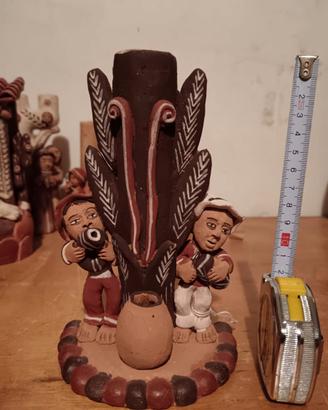Portacandele terracotta artigianato Peru' cm. 15