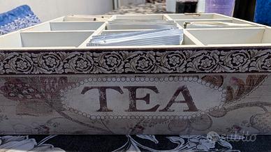 Scatola porta tè in legno Shabby Chic - 9 scompart