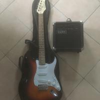 Chitarra elettrica con amplificatore