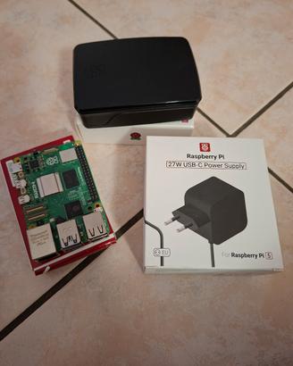 rasberry pi5 + case + alimentatorre