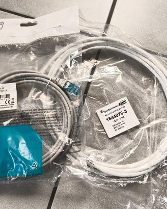 Cavo di rete cat 5E gigabit da 3 metri NUOVI 2 pz