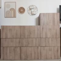 Composizione Besta Ikea rovere mordente grigio