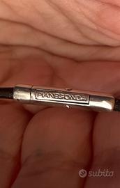 Bracciale Pianegonda , argento e cuoio