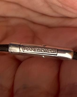 Bracciale Pianegonda , argento e cuoio