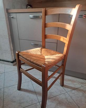 Set 6 sedie in legno e vimini – ben tenute