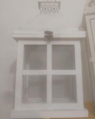 Lanterna porta candele luce in legno fatta a mano