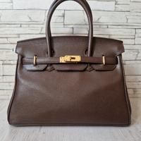 Borsa a mano vera pelle testa di moro