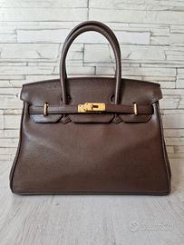 Borsa a mano vera pelle testa di moro