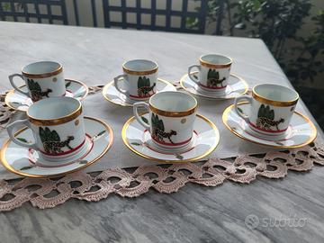 set  sei tazze caffe Cartier Limoges Black Panther