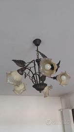 Lampadario a sospensione a 5 luci color ruggine