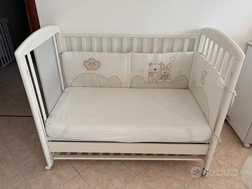 Lettino bambini con materasso e piumino