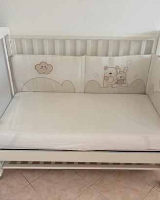 Lettino bambini con materasso e piumino