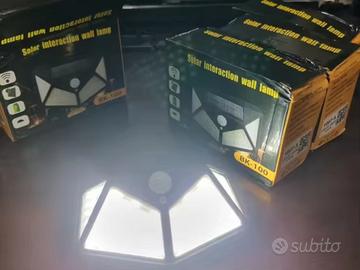 3 luci solari 100 Led da giardino con sensore