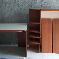 scrivania con penisola estraibile libreria 3 ripia