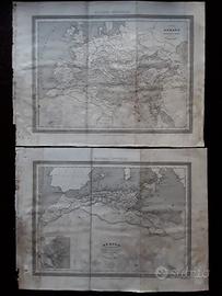 Coppia di carte geografiche del 1854